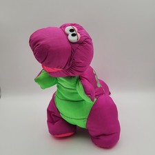 Vintage 1992 Fisher Price Dinosaur Puffalumps Purple Green Dino Roar Works