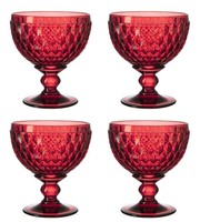 Villeroy & Boch 4Er Set Dessertschalen Boston Coloured Red Rot Aus Kristallglas