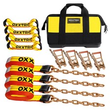 OXXTRIC 8 Point Roll Back Vehicle Tie Down Kit,Tow Truck Flatbed Straps with ...
