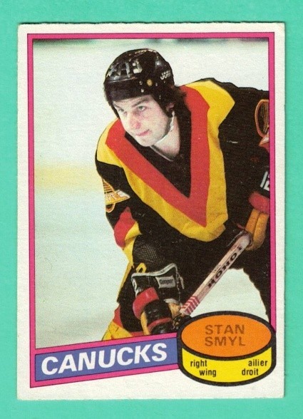 (1) STAN SMYL  1980-81 O-PEE-CHEE # 208 CANUCKS ROOKIE EX/EX+  CARD  (M3512)