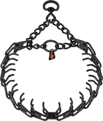 Used-Sprenger Prong Dog Collar, Stainless Steel Black 3.0mmx20''Swivel Short Link