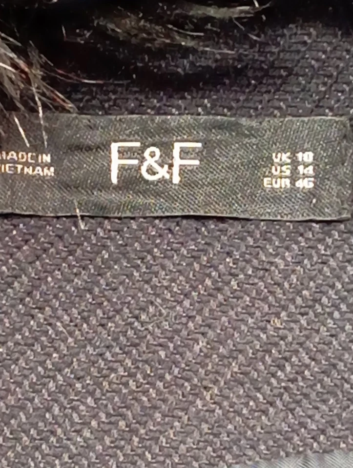 F&F Abrigo corto Mujeres Abrigo Talla EU 46 negro look casual - Imagen 4 de 4