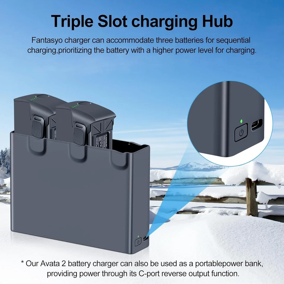 Fantasyo Avata 2 Series Battery 2 Packs 2150mAh and Triple Avata 2 Series Charge - Image 4 of 4