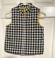 Gymboree Girls Youth Medium Houndstooth Pattern Puffer Vest