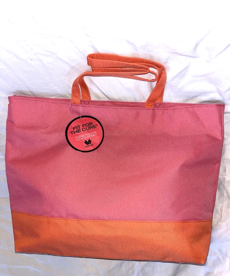 Wacoal Bolso de Mano Grande Cartera Bolso de Hombro Rosa con Bloque de Color Albaricoque Gimnasio Playa Bolso Foto 4 de 4