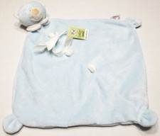 NWT Baby Ganz Blue Bear Lovey Plush Security Mini Blanket Stuffed Bear Soft