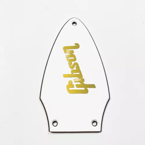 3 Ply White Truss Rod Cover for Gibson Flying V + Gold Decal Made In USA