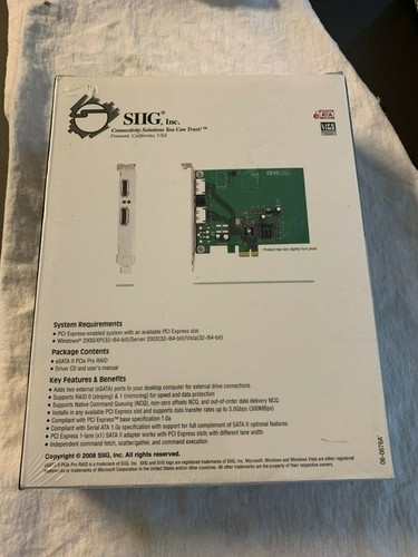 SIIG ESATA II PCIE PRO RAID CONTROLLER SC-SAE312-S3 - Picture 2 of 5