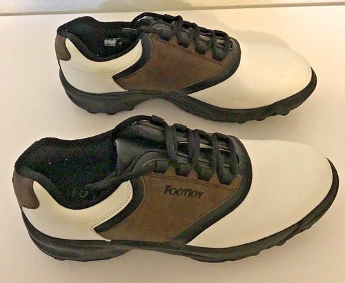 Footjoy Greenjoys Golf Shoes Brown And White 45516 Size 9 - 第 3/9 張圖片