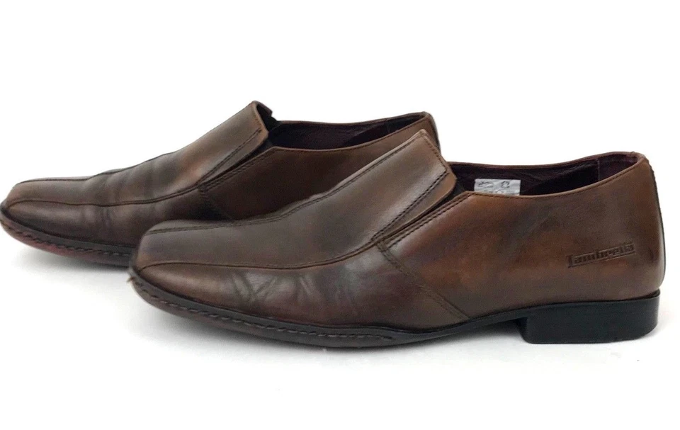 Мужские кожаные мокасины Lambretta без застежек размер UK41 / US 8 коричневые - Изображение 4 из 4