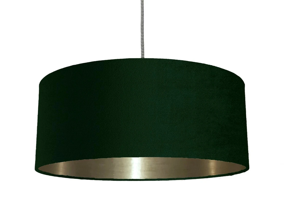 Dark Green Velvet Fabric Lampshade 6 Brushed Linings Bronze Champagne Rose