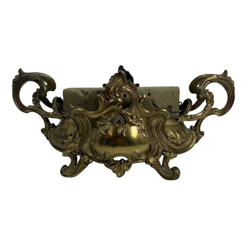 Antike französische Depose 452 Rokoko Jardiniere Messing Blumenhalter verzierte Griffe - Bild 3 von 17