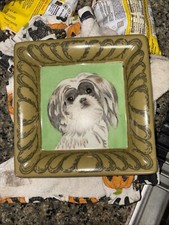 Shih Tzu Trinket Key Tray Vintage Heavy 3 Lbs Havanese Collector Plate