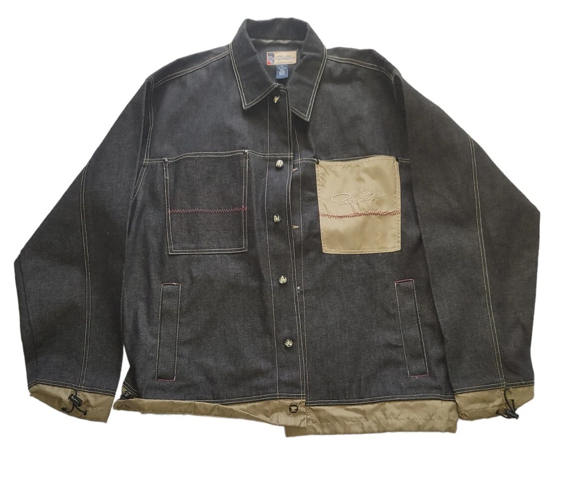 Oversized Black Denim Jacket by Raw Blue Men's XL 90s Design Adult Casual