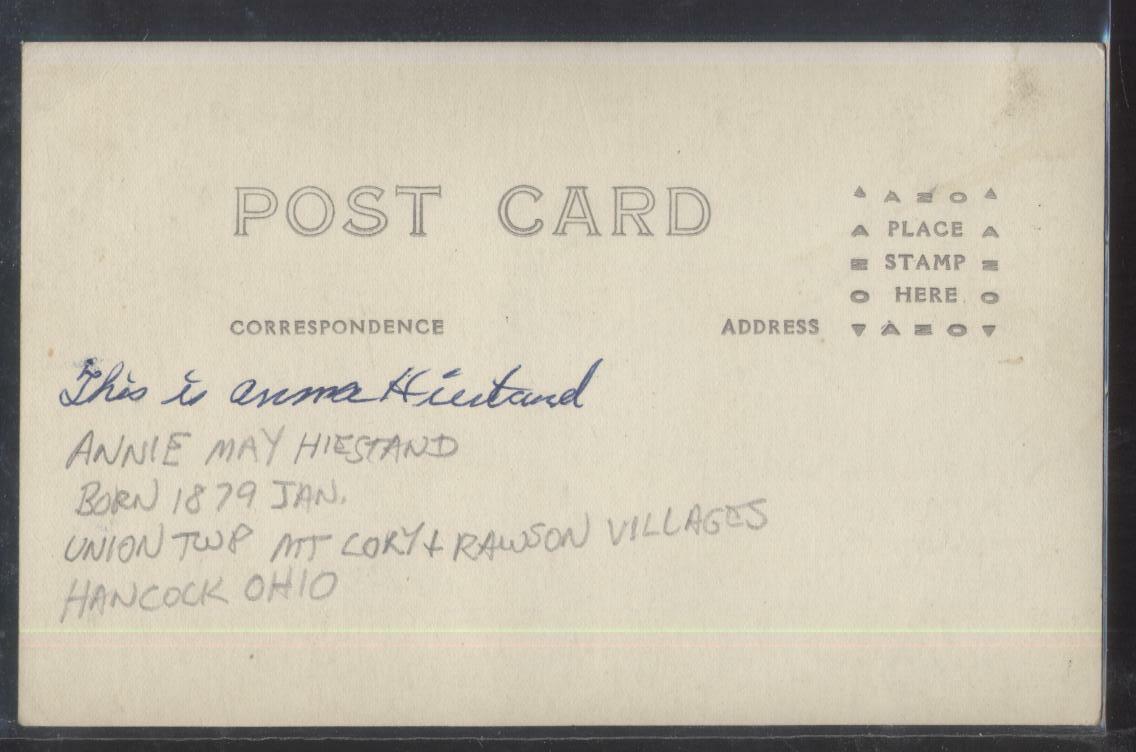 RP Postcard MT CORY/RAWSON Ohio/OH Annie May Hiestand Family House/Home
