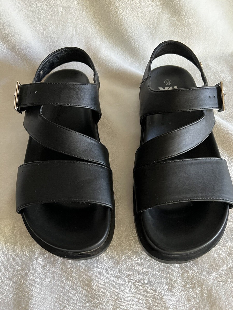 Xti Urban Brand Street Style Women's Black Sandals Size 40