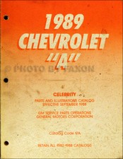 1989 only Chevrolet Celebrity Master Parts Book Chevy Part Number Catalog