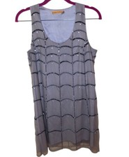Alice + Olivia silver/Grey mini dress With Stones & Sequins Size M