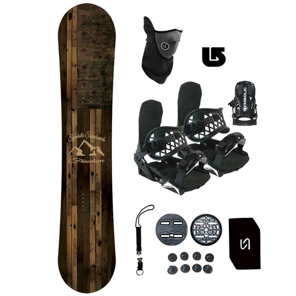 155 Symbolic Freedom Snowboard and Bindings XL Package Stomp+Leash+Mask+Burton
