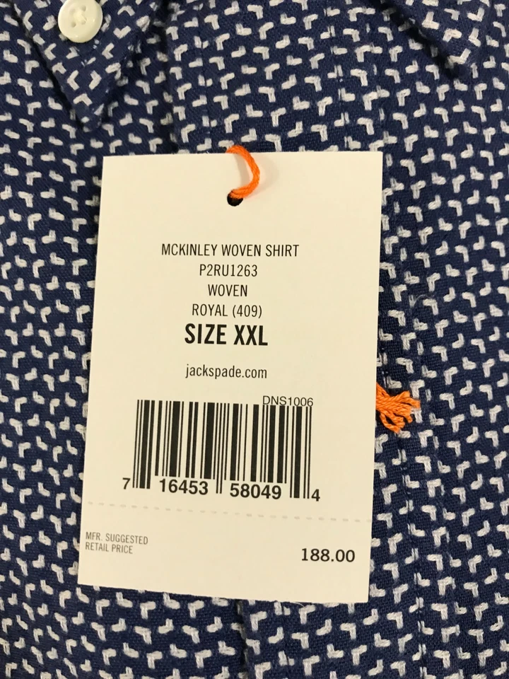 Jack Spade Royal New Men's Casual Button-Down LS Shirt XXL - Image 2 of 4