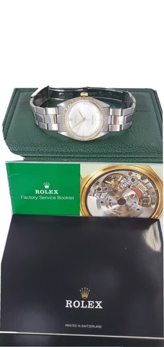 Rolex Oyster Perpetual Zephyr 1030 Stainless Steel 14k Diamond...