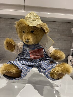 Hillbilly Bear Family Daddy Father Farmer Brown Plush Cuddly Toy