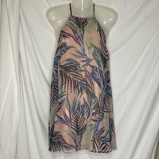 Show Me Your MuMu Gomez Tropical Leaf Print Halter Mini Dress Women’s Size Small