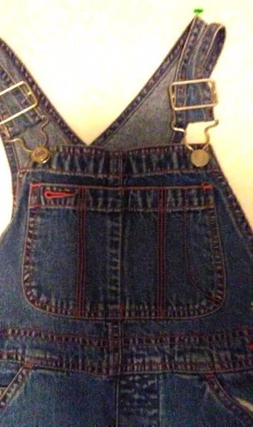 Pre-owned GAP kids Light Blue Denim Florals Overalls Size XS Girls - Image 3 of 4