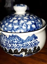 Folk Craft Wolf 4 1/2” Bowl With Cover Tien Shan