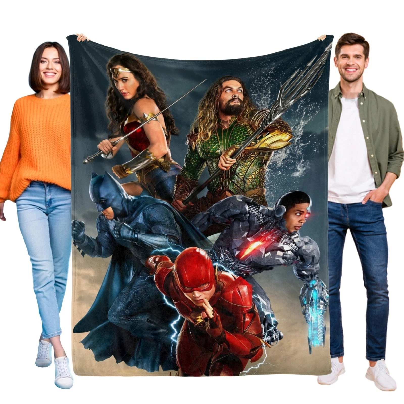 Justice League Flannel Blanket, Soft Bed and Sofa Throw