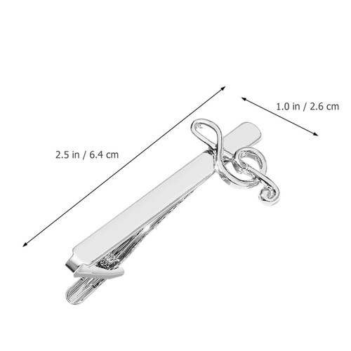 2 Pcs Clip On Tie Musician Teacher Gift Musician Necktie Clip - Picture 6 of 12