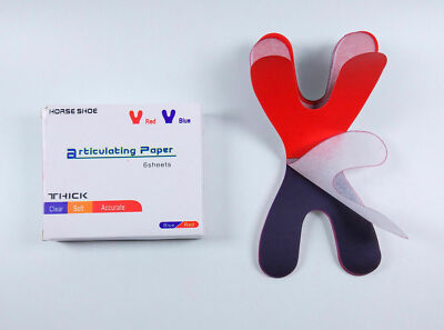 72 Pcs/Box Red&Blue Dental Articulating Paper For Denture Teeth Horseshoe Form