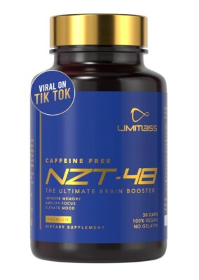 NZT-48 Premium Brain Booster - Nootropic - Lions Mane Brain (Caffeine ...