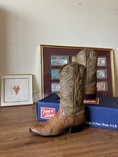 Vintage Tony Lama Women  s Peanut Brittle Lizard Skin Size - 7. B