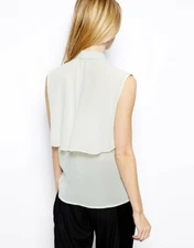 100% silk WACKERHAUS top luxury mint double layer trench shirt uk12 £295 bnwt