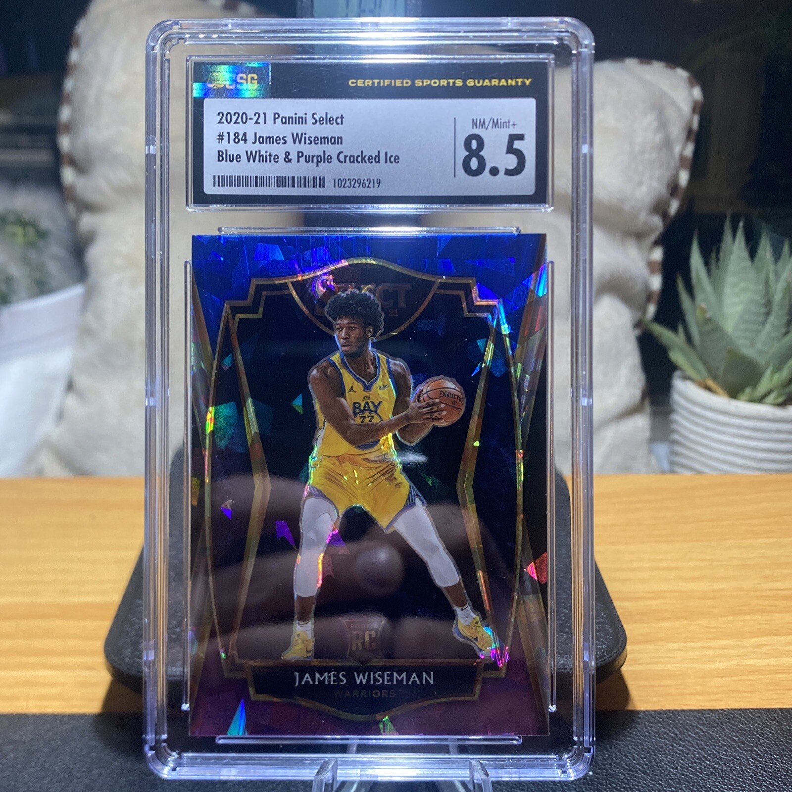2020-21 Select James Wiseman Blue White Purple Cracked Ice Prizm Premier RC #184