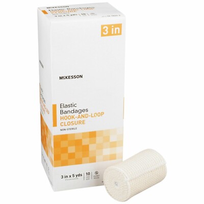 One Box 10-Rolls McKesson Elastic Knit Bandage Roll Width 3 inch Non-Sterile New