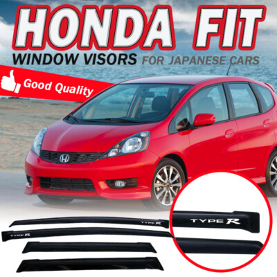 Advancetuning Acrylic Window Visors For 2009-2014 Honda Fit Hatchback – Smoke Tinted Tape-On 4Pc