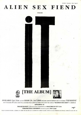 1/11/86PT21 Album Werbung 15X11 Alien Sex Fiend. Es