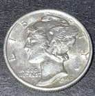 1942 P  Mercury Silver Dime; Choice/Gem Circulated; XF; Full Bands