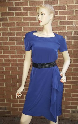karen millen blue ruffle dress