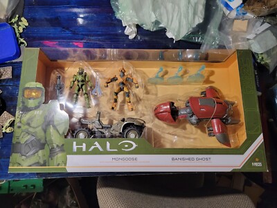 World of Halo Toys Vehicle & Figure Box Set 4'' Figures Master Chief Elite Lot