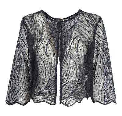 Giacca Corta Giacca Nera Con Paillettes Giacca Corta Paillettes