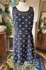 Forever 21 + Black Mini Dress with White Bow Print, size XL