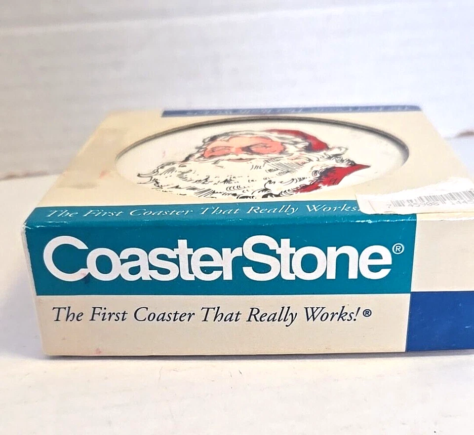 CoasterStone Christmas Coasters Set Of 4 Santa Tree Stocking Bells Holiday - Image 3 of 4
