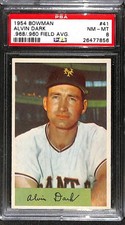 1954 Bowman #41a ALVIN DARK .968/.960 PSA 8 NM-MT 26477856 