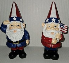 Set Of 2 Resin Patriotic Gnomes 2019 8 in tall July 4th