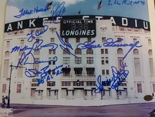 YANKEE STADIUM Multi Signed Lee MacPhail, Gossage, Berra, Davis + 8x10 Photo COA