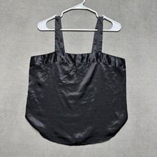 Vintage JCPenney Delicates Camisole Tank Womens 38 L Black Satin Made In USA