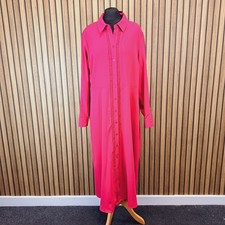 M&S Midi Dress UK 20 Pink Long Sleeve Flare Long Sleeve Shirt - New